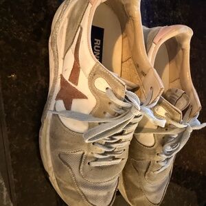 Golden Goose Gray and White Athletic Shoes